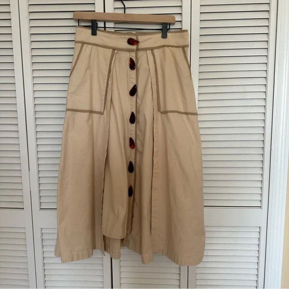 NORAH Brazilian Button Front Skirt Size 3 US 6/8 Slow Fashion - Picture 2 of 13